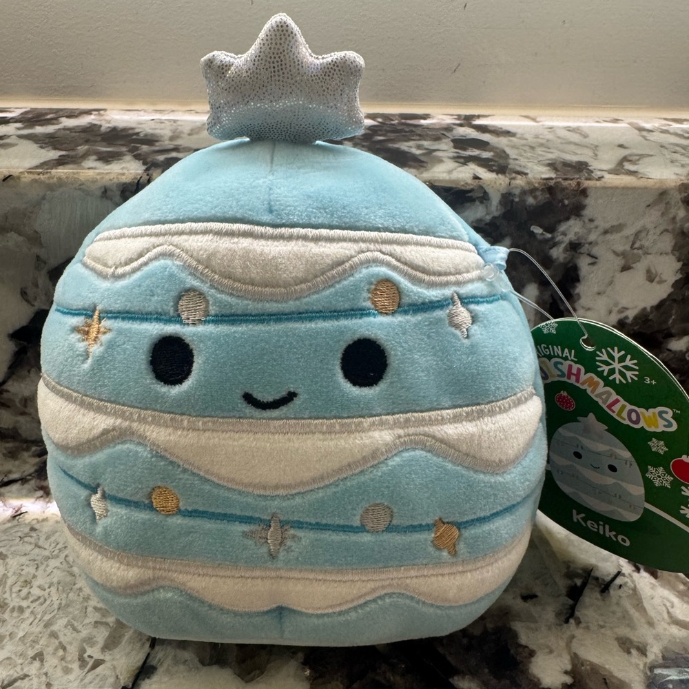 Squishmallows Keiko Blue Christmas Tree Plush 5”